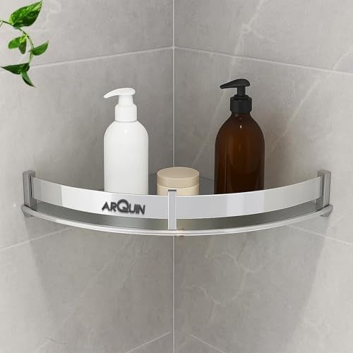ARQUIN Bathroom Wall Mount Corner Shelf 9x9 Inch 304 Stainless Steel Corner Shelves for Kitchen Side Stand for Wall Wall Mounted Fittings/Storage Corner Stand Bathroom Racks and Shelves - Image 1