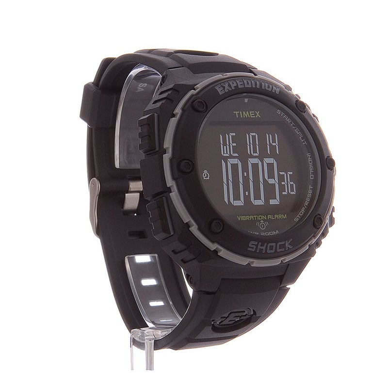 Timex Men's T49950 Expedition Shock XL Vibrating Alarm Black Resin Strap Watch - Image 5
