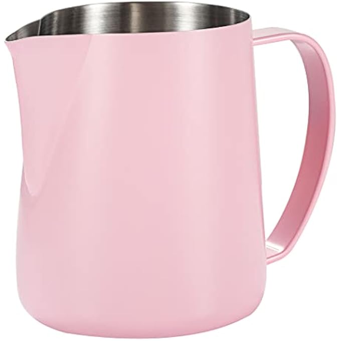 Dianoo Milk Frothing Pitcher 600Ml Stainless Steel Espresso Steaming Pitcher Milk Coffee Frothing Cup Milk Foam Maker For Cappuccino Latte Pink - Image 1
