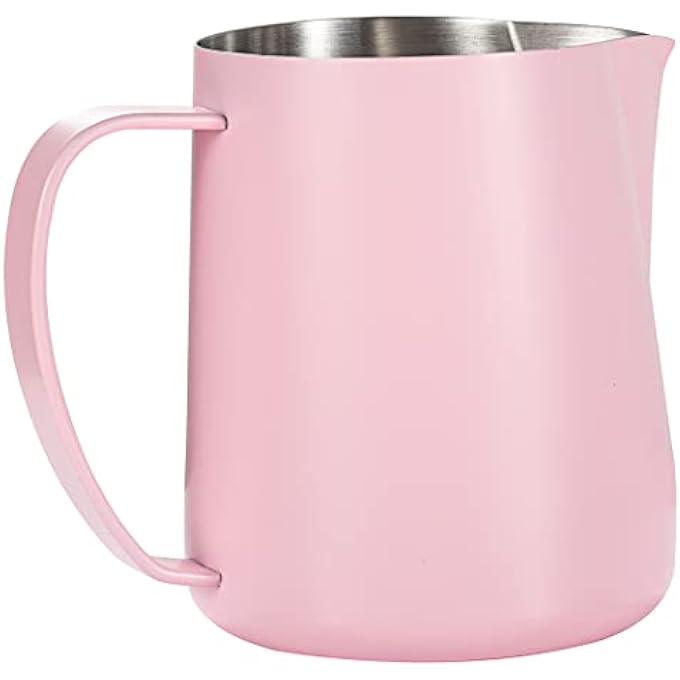 Dianoo Milk Frothing Pitcher 600Ml Stainless Steel Espresso Steaming Pitcher Milk Coffee Frothing Cup Milk Foam Maker For Cappuccino Latte Pink - Image 4