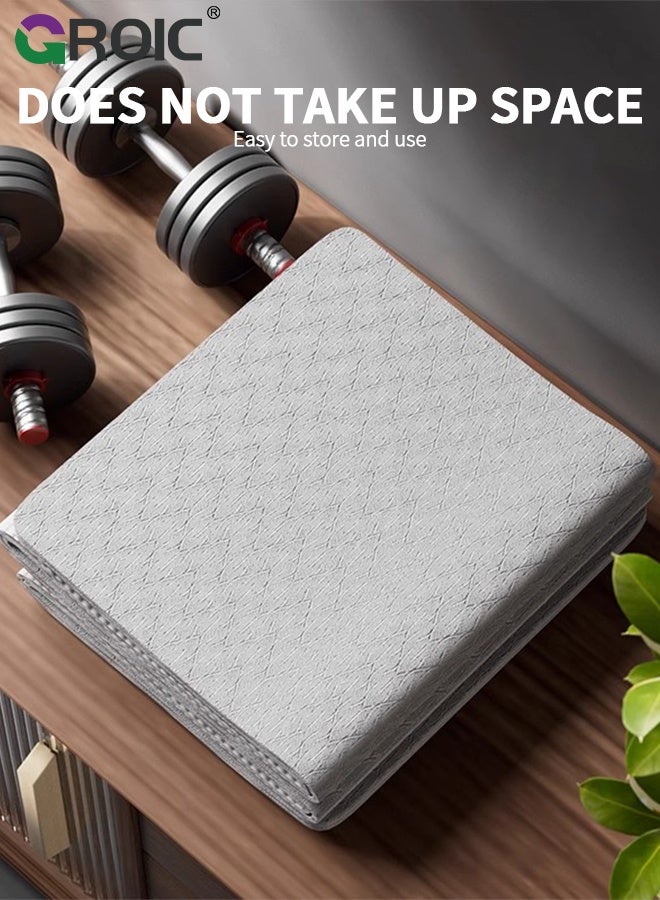 GROIC Foldable Yoga Mat, 183*80CM Non-Slip Exercise Mat with Carry Bag, Odor-Free Double-Sided Fitness Mat for Yoga Pilates Floor Workouts Stretching, Portable and Lightweight for Studio or Home Use - Image 5