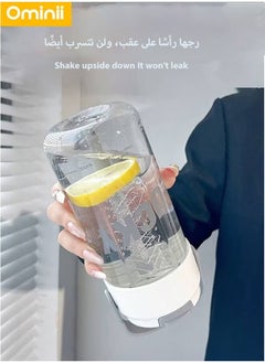 Ominii Portable Double-Layer Water bottle, 600ml Large Capacity, One-Click Lid Design, Leak-Proof Straw, Heat-Resistant BPA-Free, A Must-Have for Sports and Travel  - Image 4