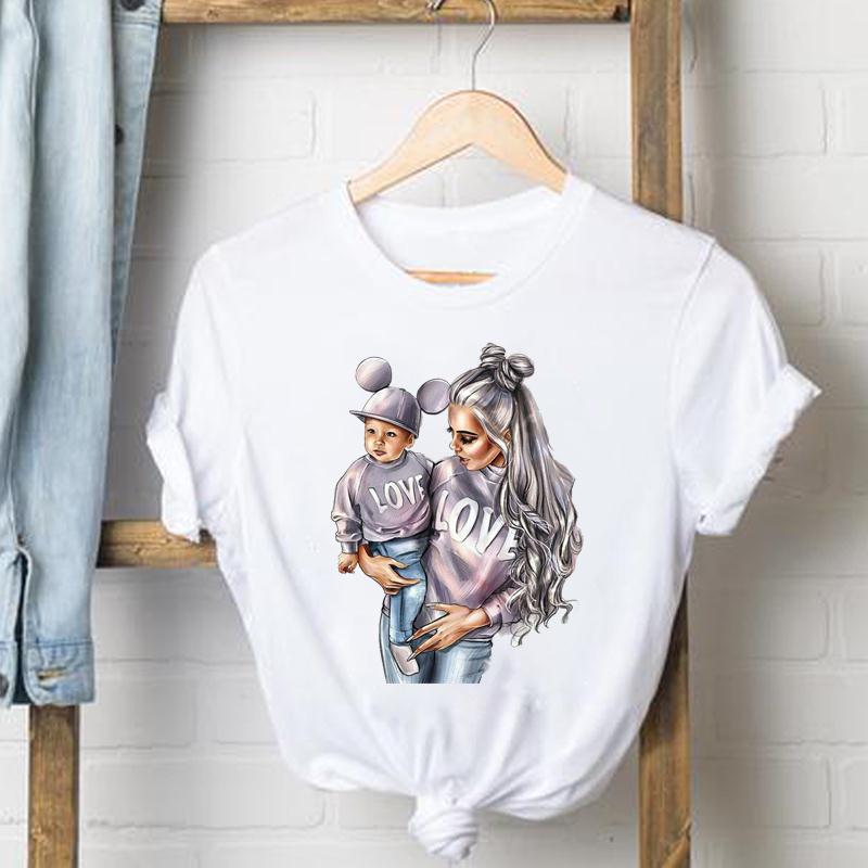 Watercolor Mother Print Women'S T-Shirt Trend Fashion All-Match Modal Cotton Women'S Short Sleeve Shirt For Women - Image 4