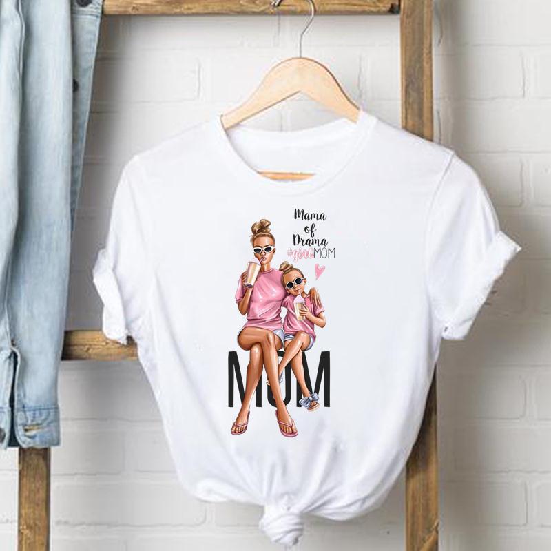 Watercolor Mother Print Women'S T-Shirt Trend Fashion All-Match Modal Cotton Women'S Short Sleeve Shirt For Women - Image 3