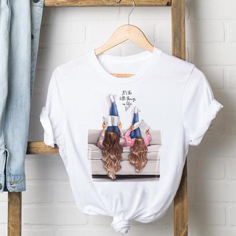 Watercolor Mother Print Women'S T-Shirt Trend Fashion All-Match Modal Cotton Women'S Short Sleeve Shirt For Women - Image 1