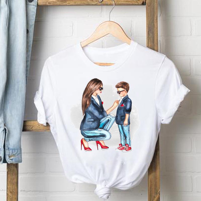 Watercolor Mother Print Women'S T-Shirt Trend Fashion All-Match Modal Cotton Women'S Short Sleeve Shirt For Women - Image 2