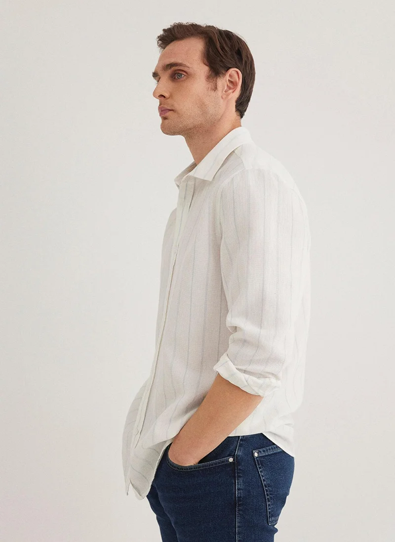 MAVI Blue Striped Shirt