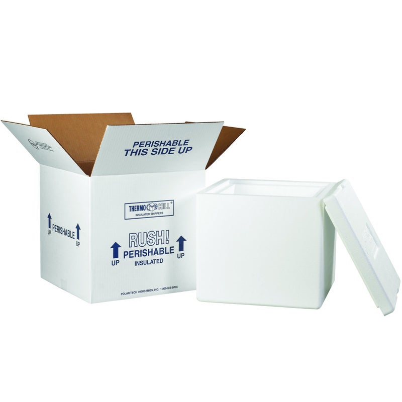 Boxes Fast BF230C Insulated Shipping Box with Foam Container 12 x 12 x 11 12 Medium White