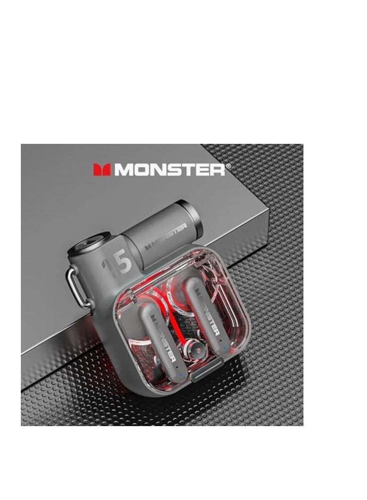 مونستر سماعات أذن مونستر XKT15 اللاسلكية بلوتوث 5.3 RGB للألعاب - Image 1