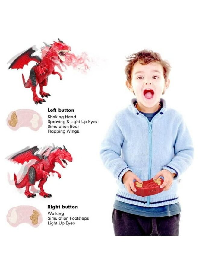 Generic - Dino Planet Remote Control RC Walking Dinosaur Toy with Breathing Shaking Head Light Up Eyes Sound Ice Dragon - Image 1
