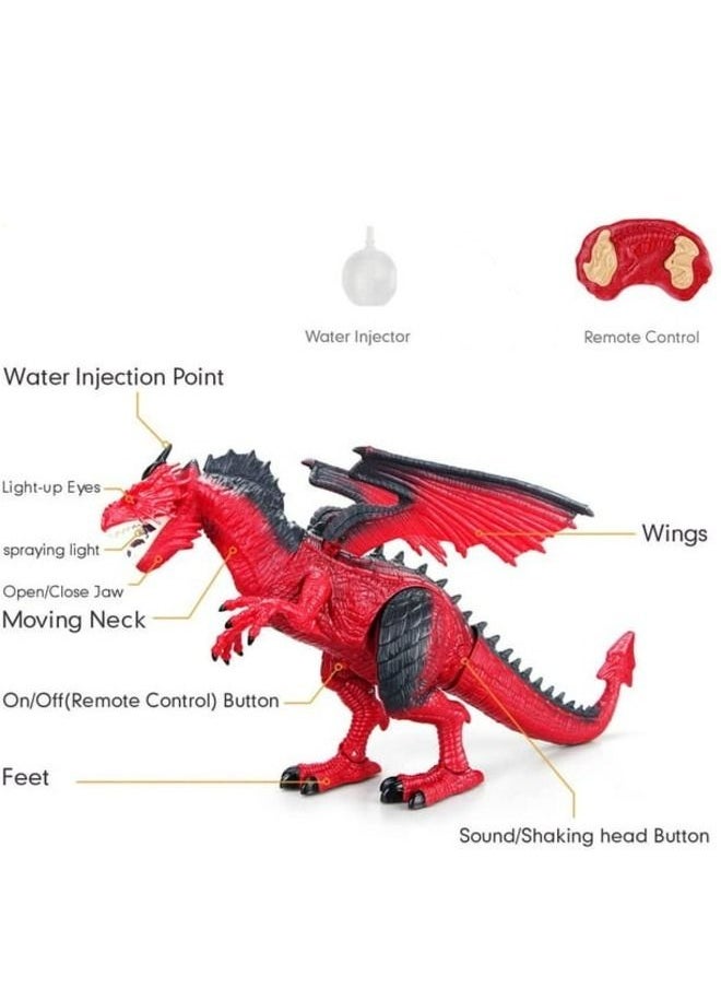 Generic - Dino Planet Remote Control RC Walking Dinosaur Toy with Breathing Shaking Head Light Up Eyes Sound Ice Dragon - Image 1