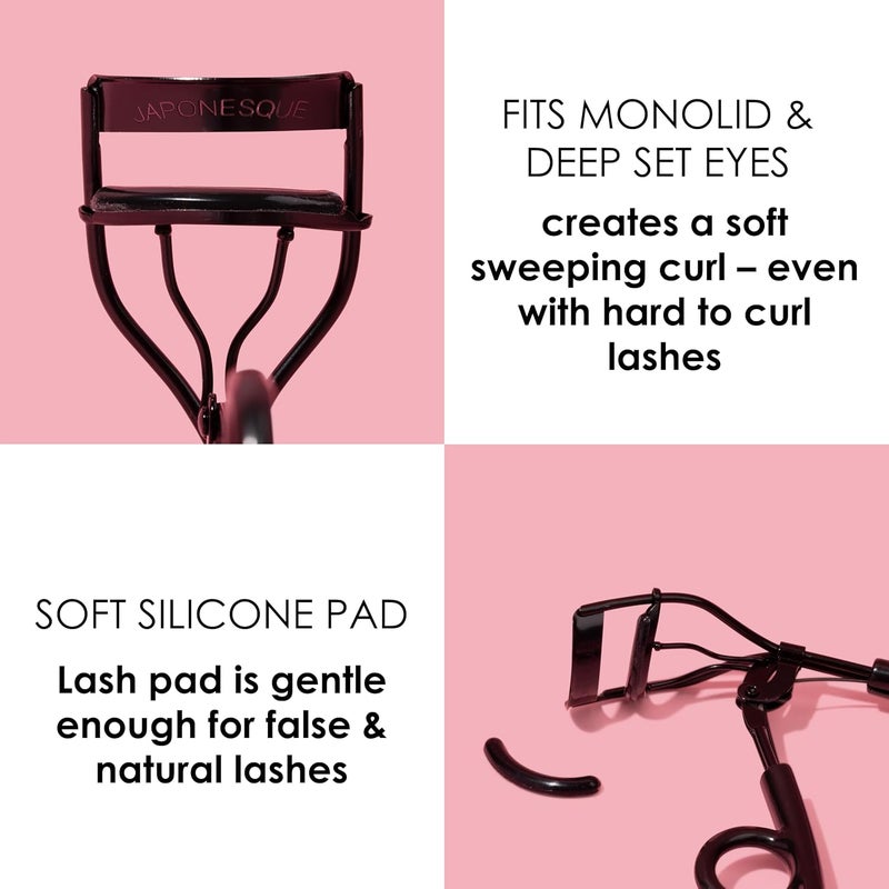 Japonesque Pro Performance Lash Curler with Natural Arch for Sweeping Volume on Natural or False Lashes, Holds Curl for up to 8 Hours, Includes 1 Refill Pad - Image 5