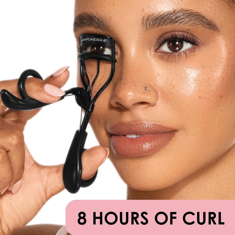 Japonesque Pro Performance Lash Curler with Natural Arch for Sweeping Volume on Natural or False Lashes, Holds Curl for up to 8 Hours, Includes 1 Refill Pad - Image 2
