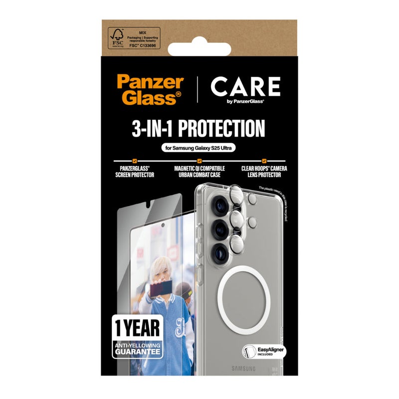 PanzerGlass Care By Panzerglass Fashion 3-In-1 Bundle - Urban Combat Case + Screen Protector + Camera Lens Protector For Samsung Galaxy S25 Ultra - Full Protection, Slim Design, Durable & Scratch-Resistant - Image 3