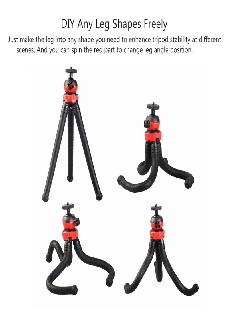 Mini Flexible Tripod Octopus Spider Stand Holder with 360° Ball Head for DSLR Action Camera Smartphone - Image 3