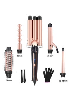 BESTIS 5-in-1 Curling Iron Set, Instant Fast Heating Professional Curling Wands with 5 Replaceable Ceramic Curling Wands (9-38mm) with Heat-Proof Gloves and 2 Clips  - Image 1