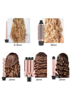 BESTIS 5-in-1 Curling Iron Set, Instant Fast Heating Professional Curling Wands with 5 Replaceable Ceramic Curling Wands (9-38mm) with Heat-Proof Gloves and 2 Clips  - Image 3