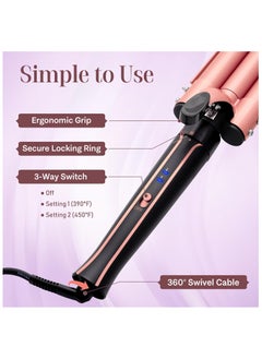 BESTIS 5-in-1 Curling Iron Set, Instant Fast Heating Professional Curling Wands with 5 Replaceable Ceramic Curling Wands (9-38mm) with Heat-Proof Gloves and 2 Clips  - Image 2