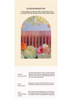 3ce Blur Water Tint(4.6G) Soft Lip With Less Smear With A Blurry Finish (Sepia) With Sun Cream(1Ml*3Ea)  - Image 2