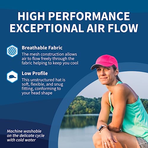 TrailHeads Women's Race Day Performance Running Cap, Lightweight & Quick Drying Mesh Sports Hat with Reflective Trim - Pink Punch - Image 5