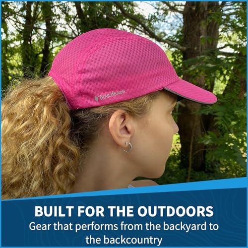 TrailHeads Women's Race Day Performance Running Cap, Lightweight & Quick Drying Mesh Sports Hat with Reflective Trim - Pink Punch - Image 2