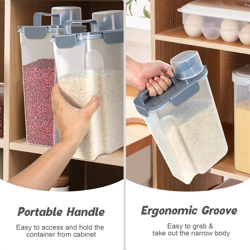 TBMAXS Rice Storage Container 10 Lbs, Airtight Food Dispenser with Large Spout and Cup for Pet Dog Cat Food Storage 7 Lbs - Image 4