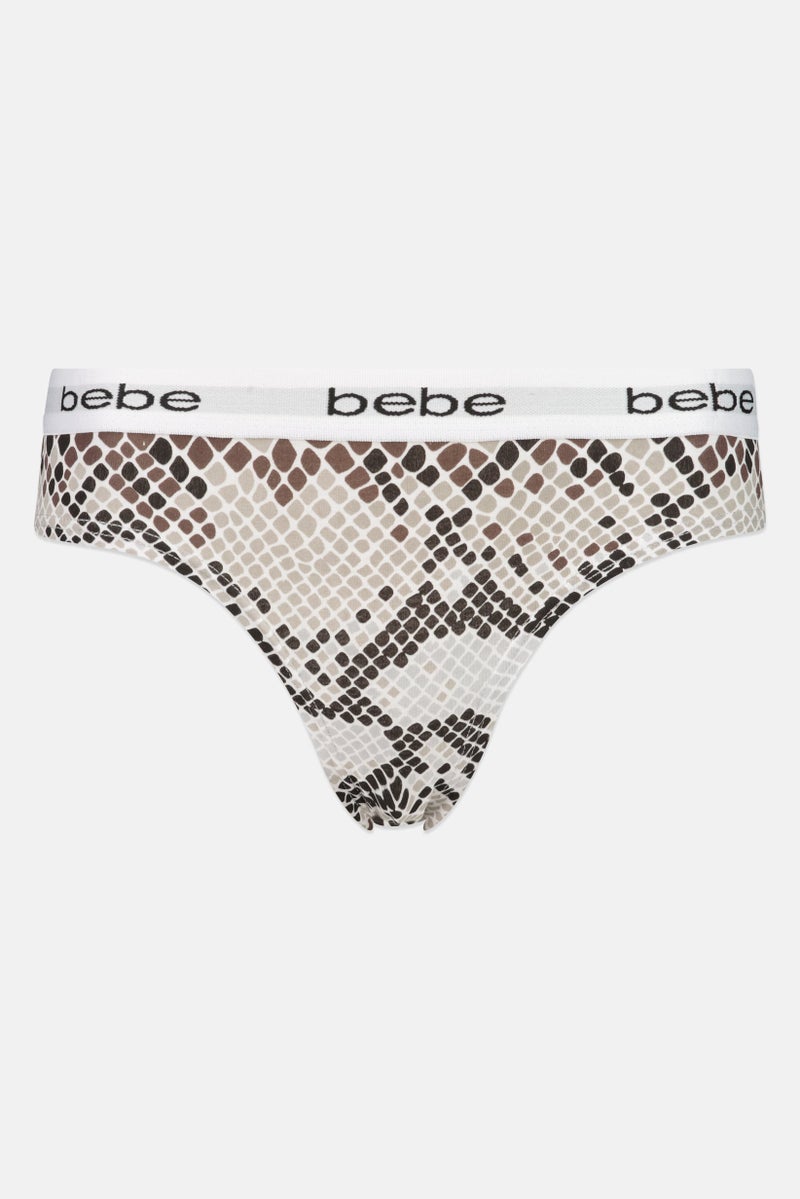 bebe Women 3 Pieces Brand Logo Cheeky Panties, Multicolor - Image 2