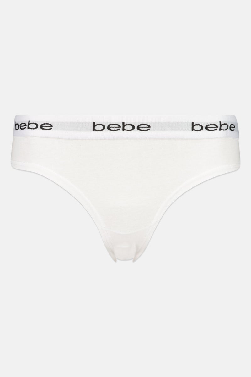 bebe Women 3 Pieces Brand Logo Cheeky Panties, Multicolor - Image 4