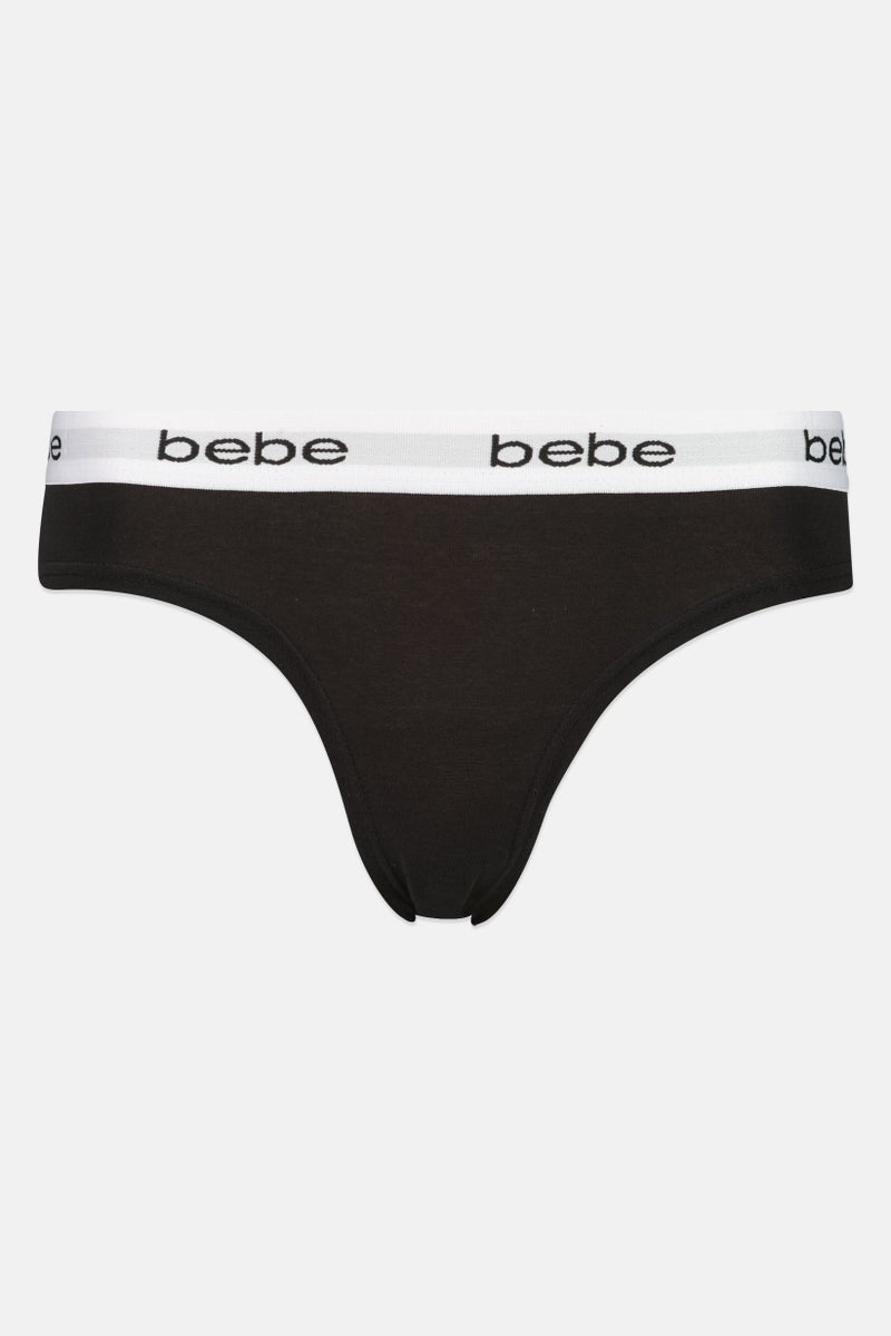 bebe Women 3 Pieces Brand Logo Cheeky Panties, Multicolor - Image 3