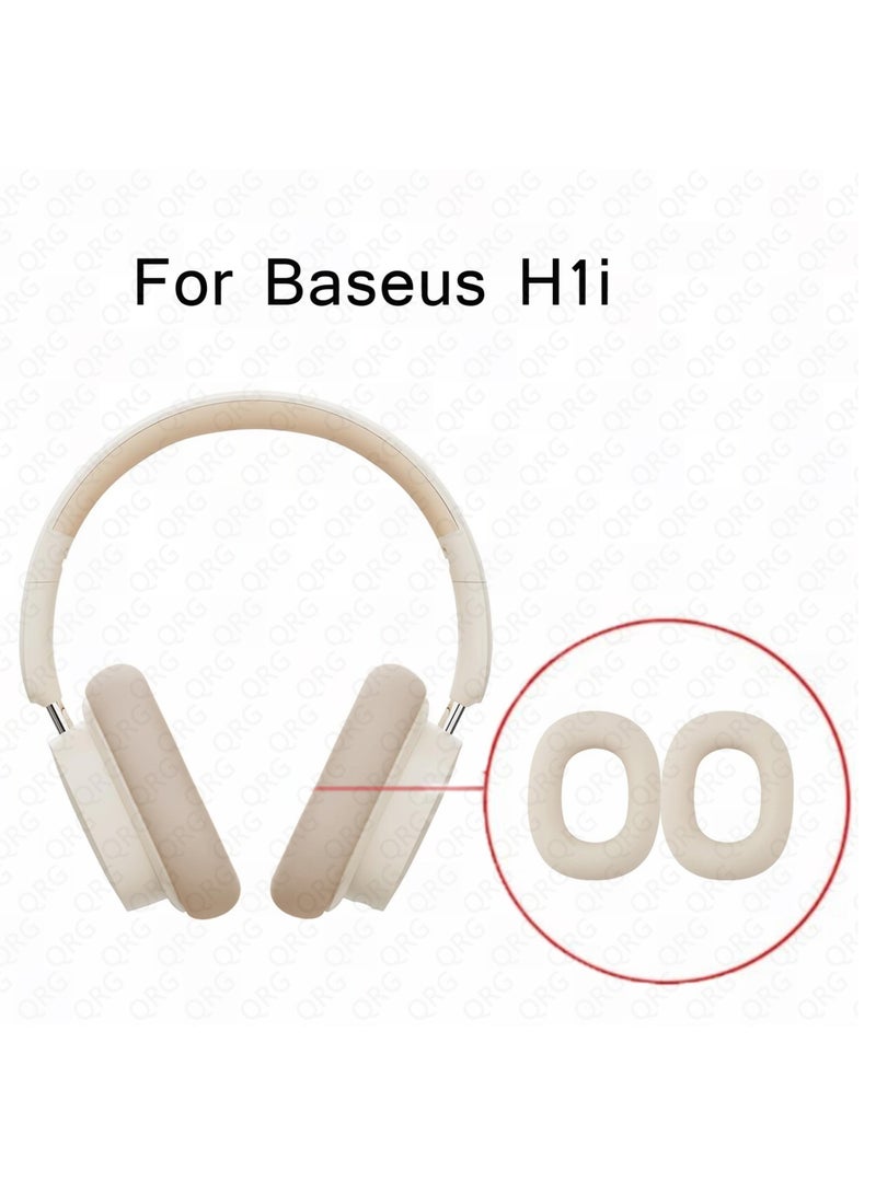 1 Pair Replacement Headphone Silicone Earphone Cushion Earpads for Baseus Bowie H1i-off-white  - Image 1