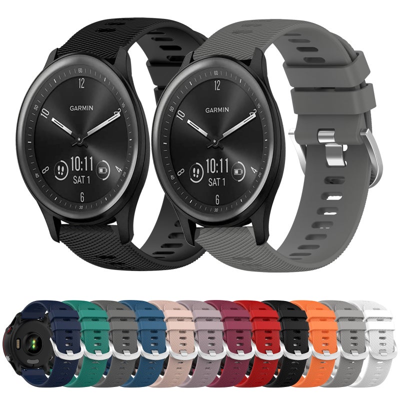 S-TOP For Garmin Vivomove Sport 20mm Solid Color Soft Silicone Watch Band(Red) - Image 3