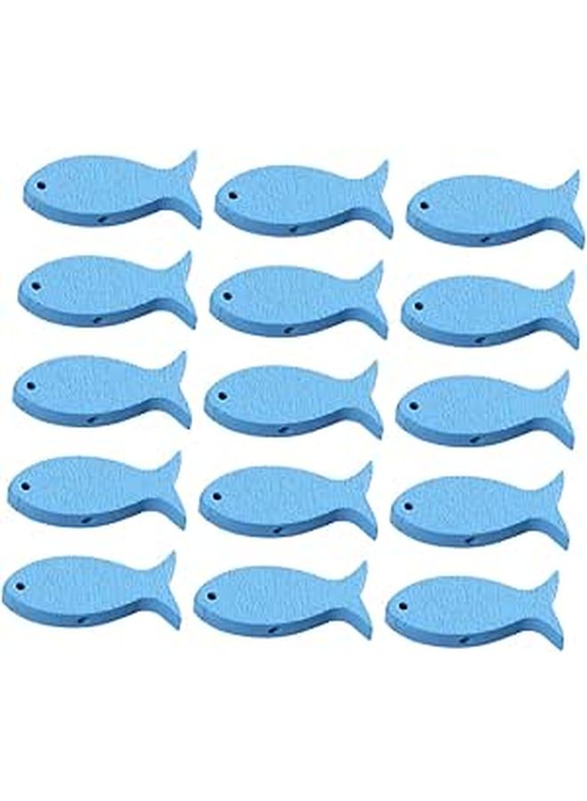 Wooden Fish Decor 100pcs Creative Desktop Ornament Natural Wood Chip Bead Decoration - Image 1