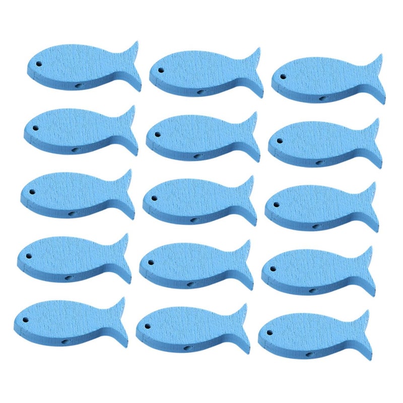Wooden Fish Decor 100pcs Creative Desktop Ornament Natural Wood Chip Bead Decoration - Image 2