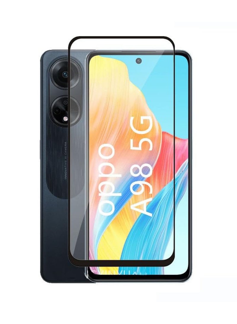 Oppo A98 5G Screen Protector – Premium Edge to Edge Tempered Glass Protector, High Transparency, Delicate Touch, Anti-Explosion, Smooth Arc Edges, Easy Installation - Image 1