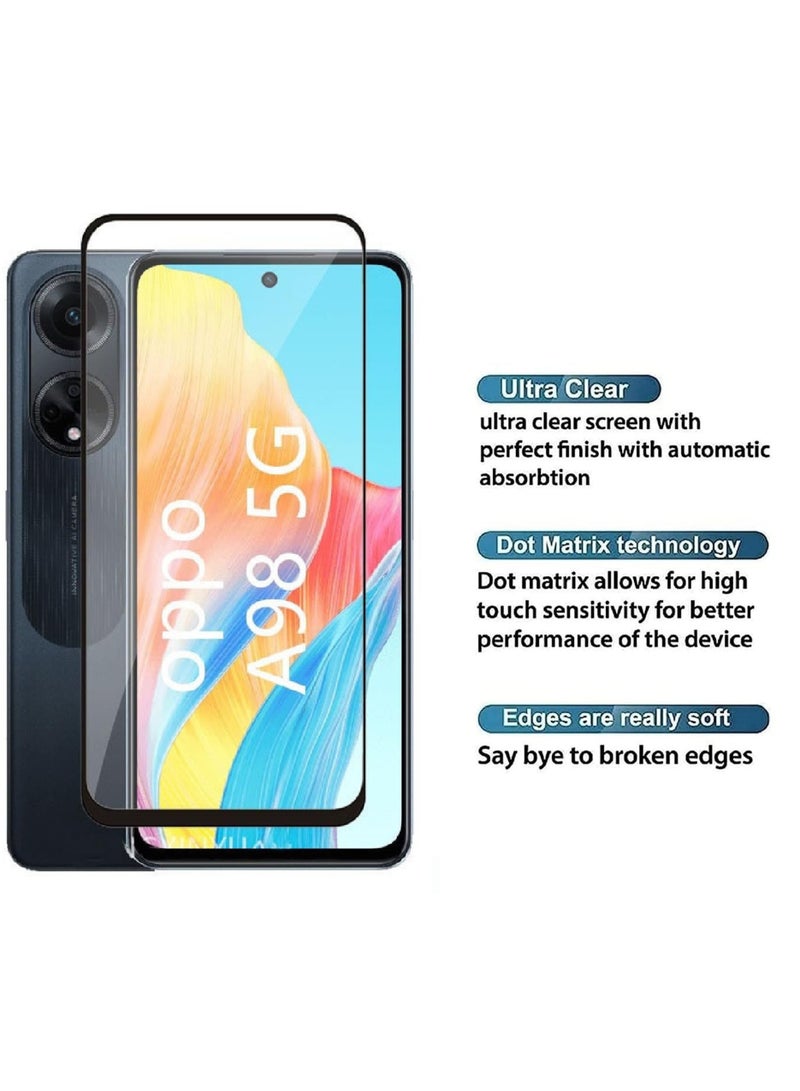 Oppo A98 5G Screen Protector – Premium Edge to Edge Tempered Glass Protector, High Transparency, Delicate Touch, Anti-Explosion, Smooth Arc Edges, Easy Installation - Image 3