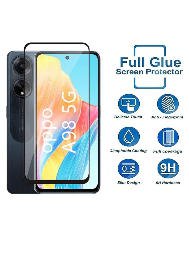 Oppo A98 5G Screen Protector – Premium Edge to Edge Tempered Glass Protector, High Transparency, Delicate Touch, Anti-Explosion, Smooth Arc Edges, Easy Installation - Image 2