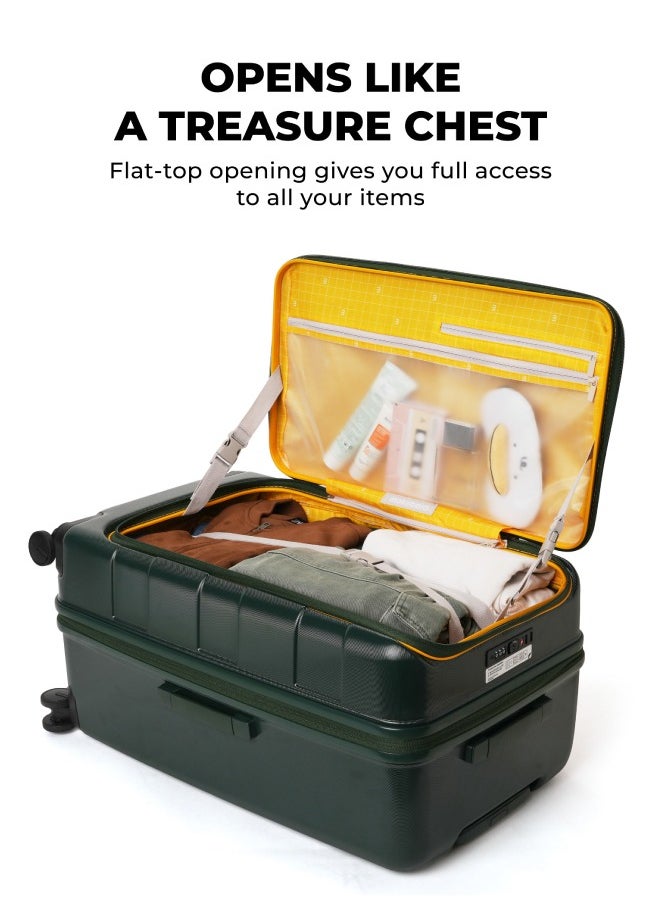 Mokobara - MOKOBARA The Em Access Check-In Trunk Luggage Polycarbonate 8 Spinner Wheel Trolly Hardsided Suitcase With Built In Tsa Lock Travel Suitcase (Green) - Image 1