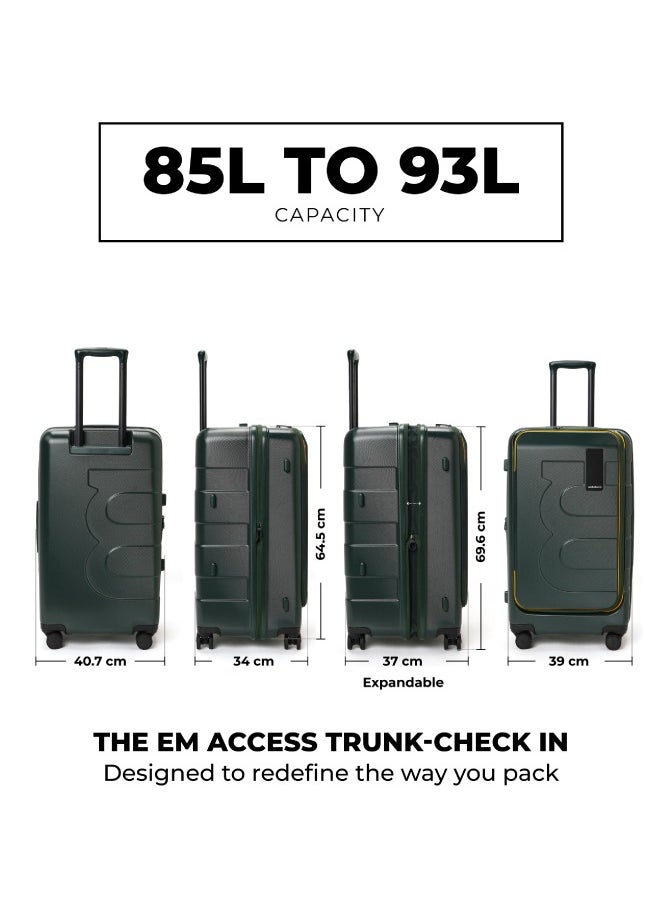Mokobara - MOKOBARA The Em Access Check-In Trunk Luggage Polycarbonate 8 Spinner Wheel Trolly Hardsided Suitcase With Built In Tsa Lock Travel Suitcase (Green) - Image 1