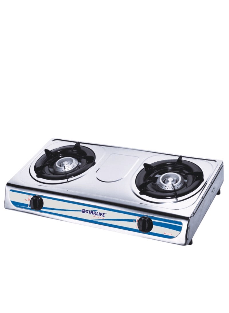 STARLIFE Low Gas Consumption Automatic Ignition Stainless Steel 2-Burner Gas Stove, SL-1112 - Image 1