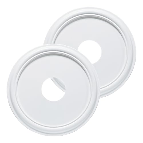 EIFHYT Molded Nylon Ceiling Medallion for Light Fixtures and Ceiling Fans 16OD x 4ID x 34P Fits Canopies up to 1238 White - Image 1