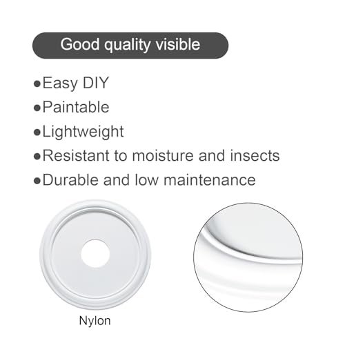 EIFHYT Molded Nylon Ceiling Medallion for Light Fixtures and Ceiling Fans 16OD x 4ID x 34P Fits Canopies up to 1238 White - Image 3