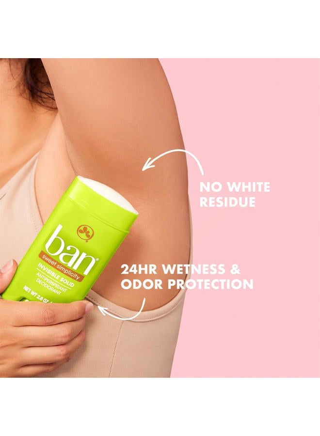 Ban Invisible Solid Antiperspirant Deodorant, Sweet Simplicity - Image 2