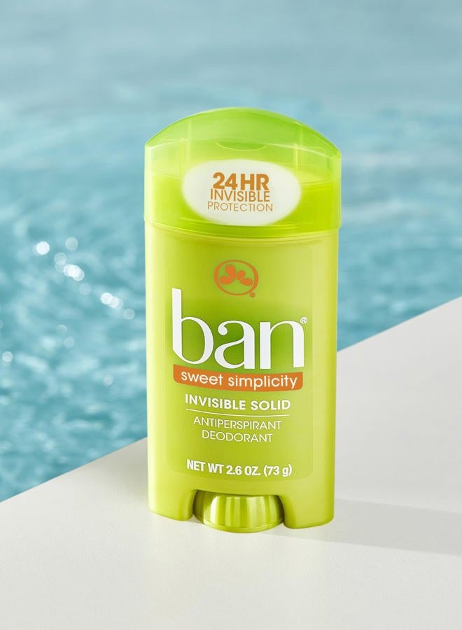 Ban Invisible Solid Antiperspirant Deodorant, Sweet Simplicity - Image 3