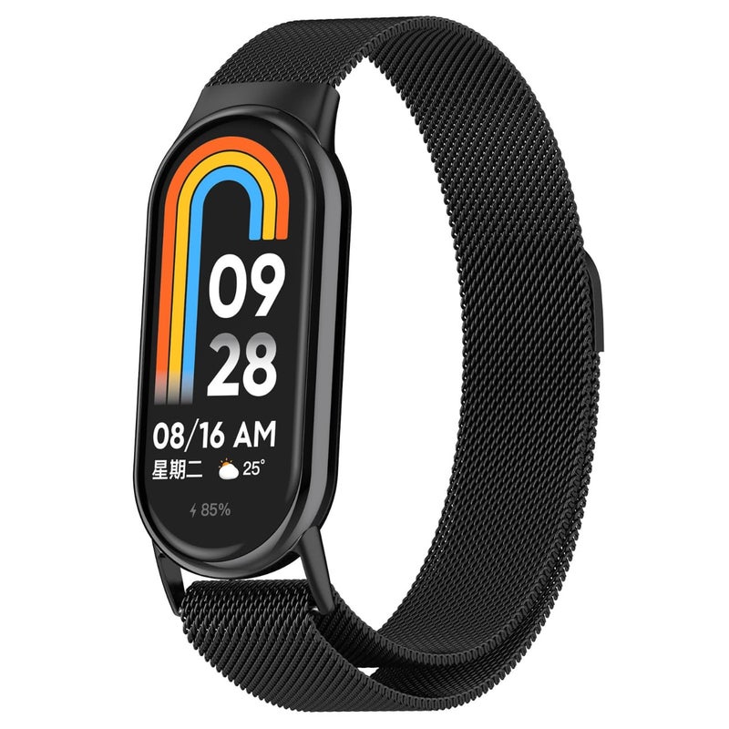 SKEIDO Metal Strap Compatible with Xiaomi Smart Band 10/10 NFC/9/8, Stainless Steel Mesh Loop Adjustable Wristband for Men Women - Image 1
