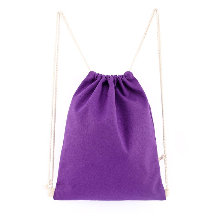 Wholesale Colorful Eco-friendly Canvas Drawstring Backpack Purple; 34*39; cotton