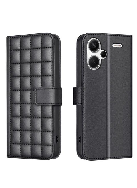 For Redmi Note 13 Pro+ 5G Square Texture Leather Phone Case(Black)
