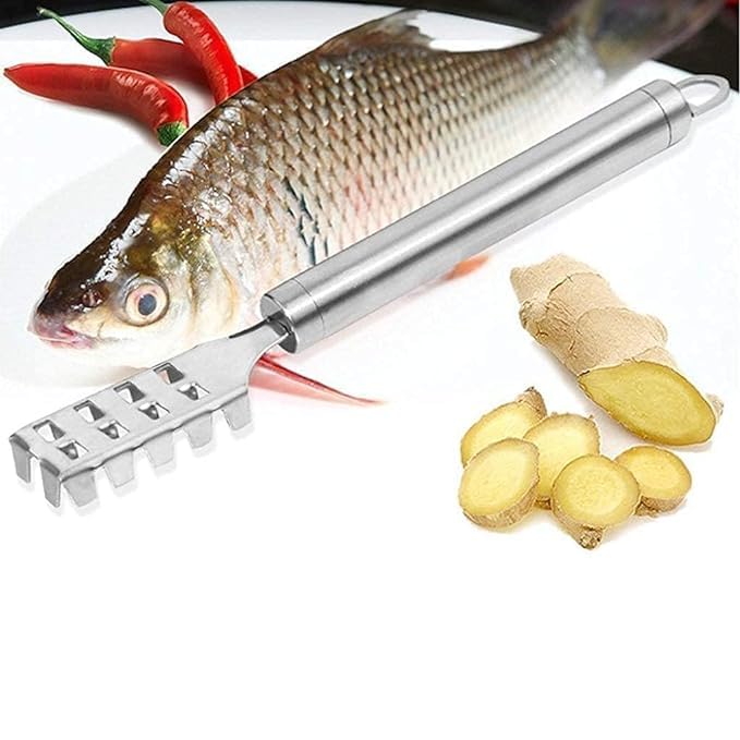 StyleSage StyleSage Fish Scale Scraper and Remover (Stainless Steel) Skin Cleaner Shaver for Fast Cleaning Skin Cooking Tools Saw Tooth Brush Machine for Kitchen Scaler/Cutting Knife Peeler Tool (Pack of 1)  - Image 4