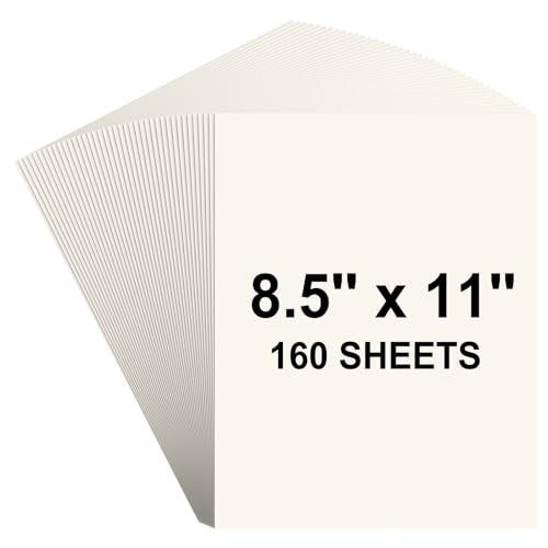 AIFLYAN 160 Sheets Cream Cardstock Paper 8.5 x 11 Ivory Card Stock Bulk Printer Papers Off White Construction Paper Color Card Stock Cover for Scrapbook Printing DIY Cards Making Craft Invitation Menu 180gsm - Image 1