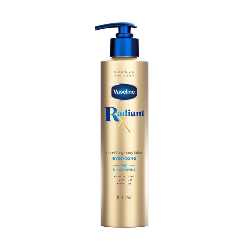 Vaseline Radiant X Even Tone Nourishing Body Lotion With 1% Niacinamide, Coconut Oil, Vitamin C, & Peptides 11 oz - Image 1