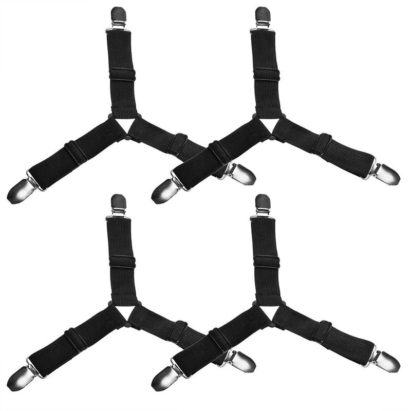 RKPM chrome metal Holder Straps Clip, Standard, Black, 4 Pieces - Image 2